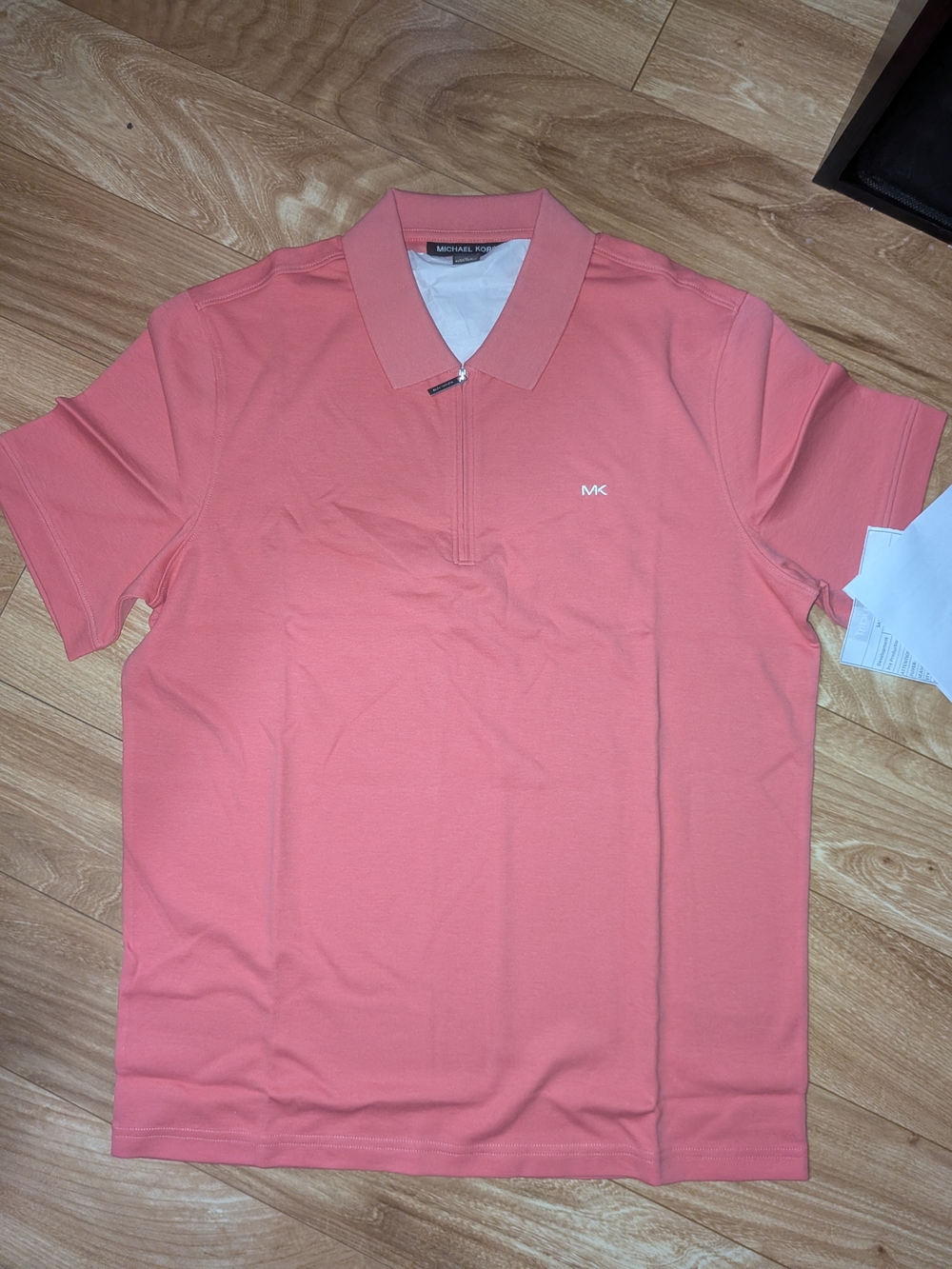 Michael Kors Coral Zip-Front Polo - Men's Short Sleeve